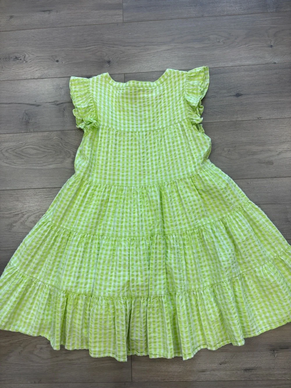 Roller Rabbit Lime Gingham Ruffle Mini Dress - Picture 10 of 10